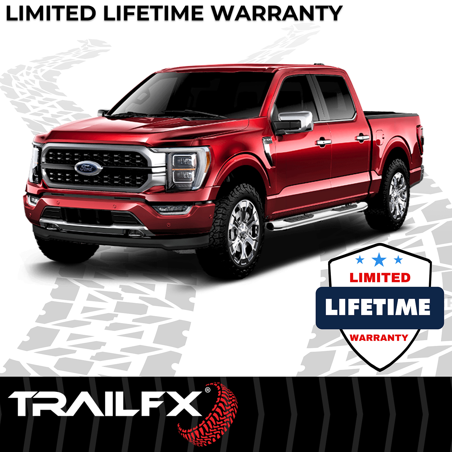 TrailFX A7073S 5 Inch Oval Bent Pol Stainless Steel Rocker Panel Mount - Image 3