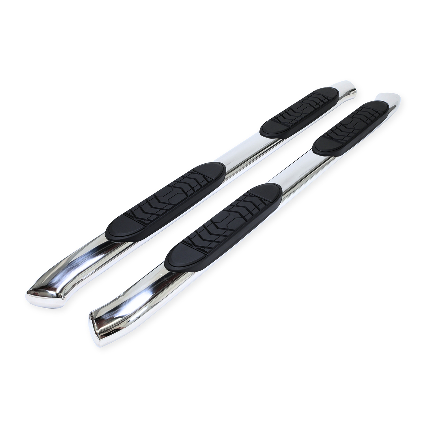 TrailFX A7085S With Step Pads 5 In Oval Bent Pol Stainless Steel With Welded End Caps Rocker Pa - Image 2