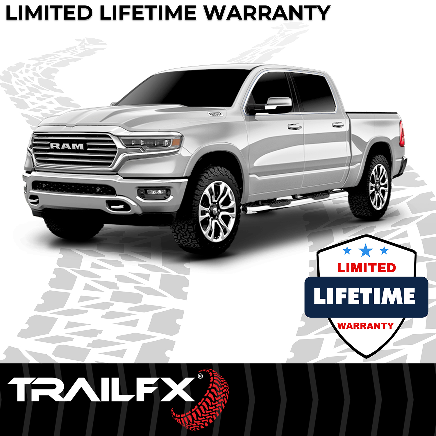 TrailFX A7085S With Step Pads 5 In Oval Bent Pol Stainless Steel With Welded End Caps Rocker Pa - Image 3