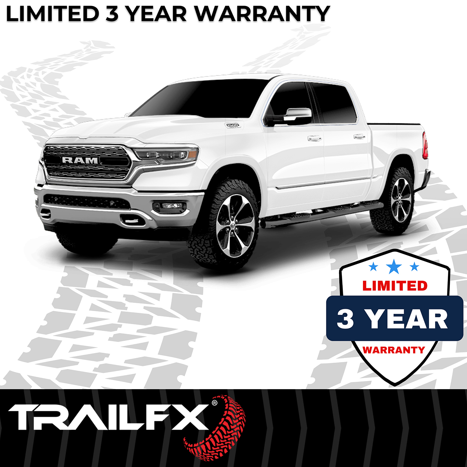 TrailFX A7086B With Step Pads 5 In Oval Bent Powder Coated Black Steel With Welded End Caps Roc - Image 8
