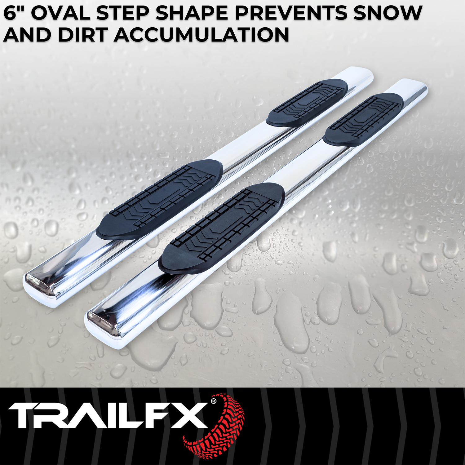 TrailFX A8212S 6 Inch Oval Straight Pol Stainless Steel Rocker Panel Mount - Image 8