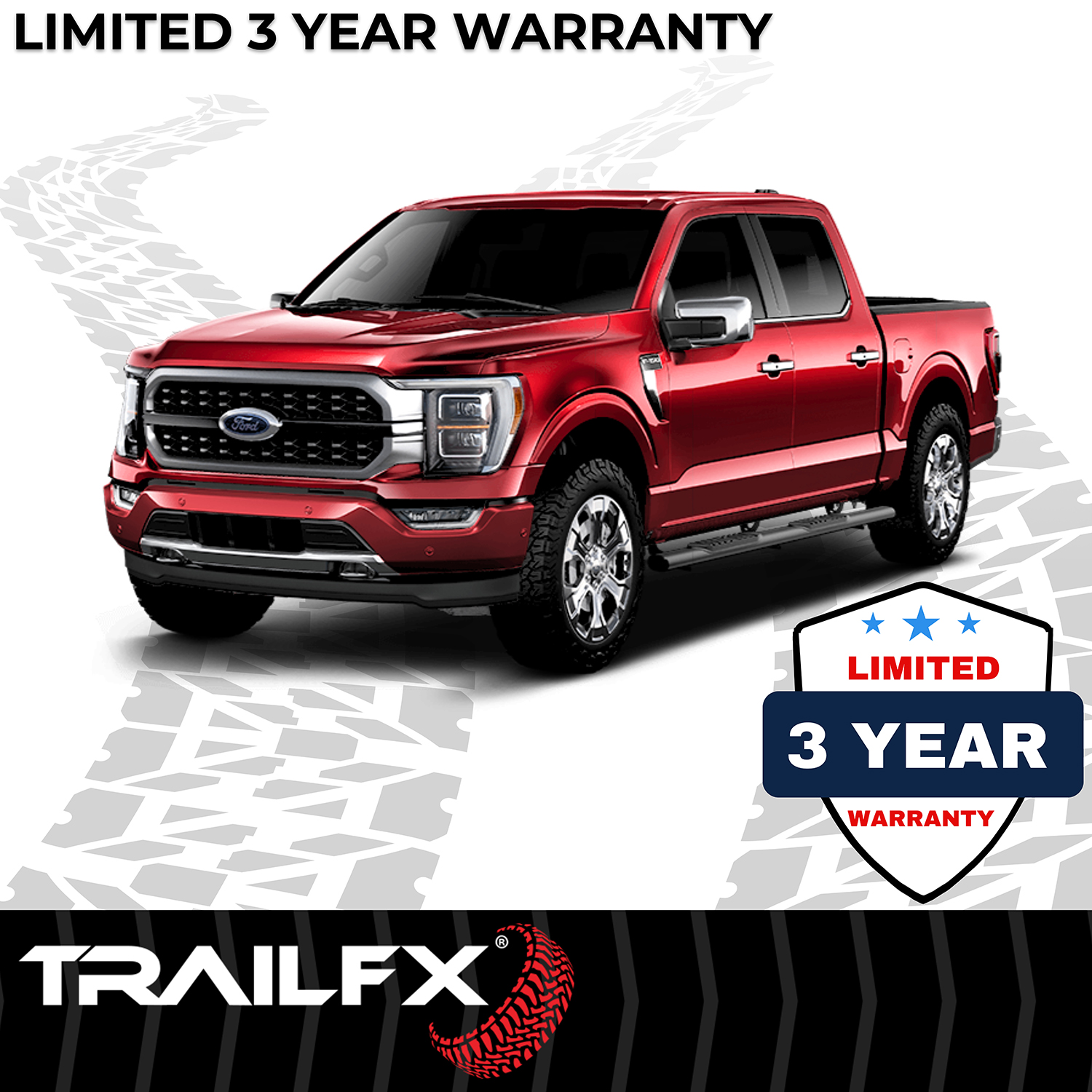 TrailFX A8223B 6 Inch Oval Straight Powder Coated Black Steel Rocker Panel - Image 6