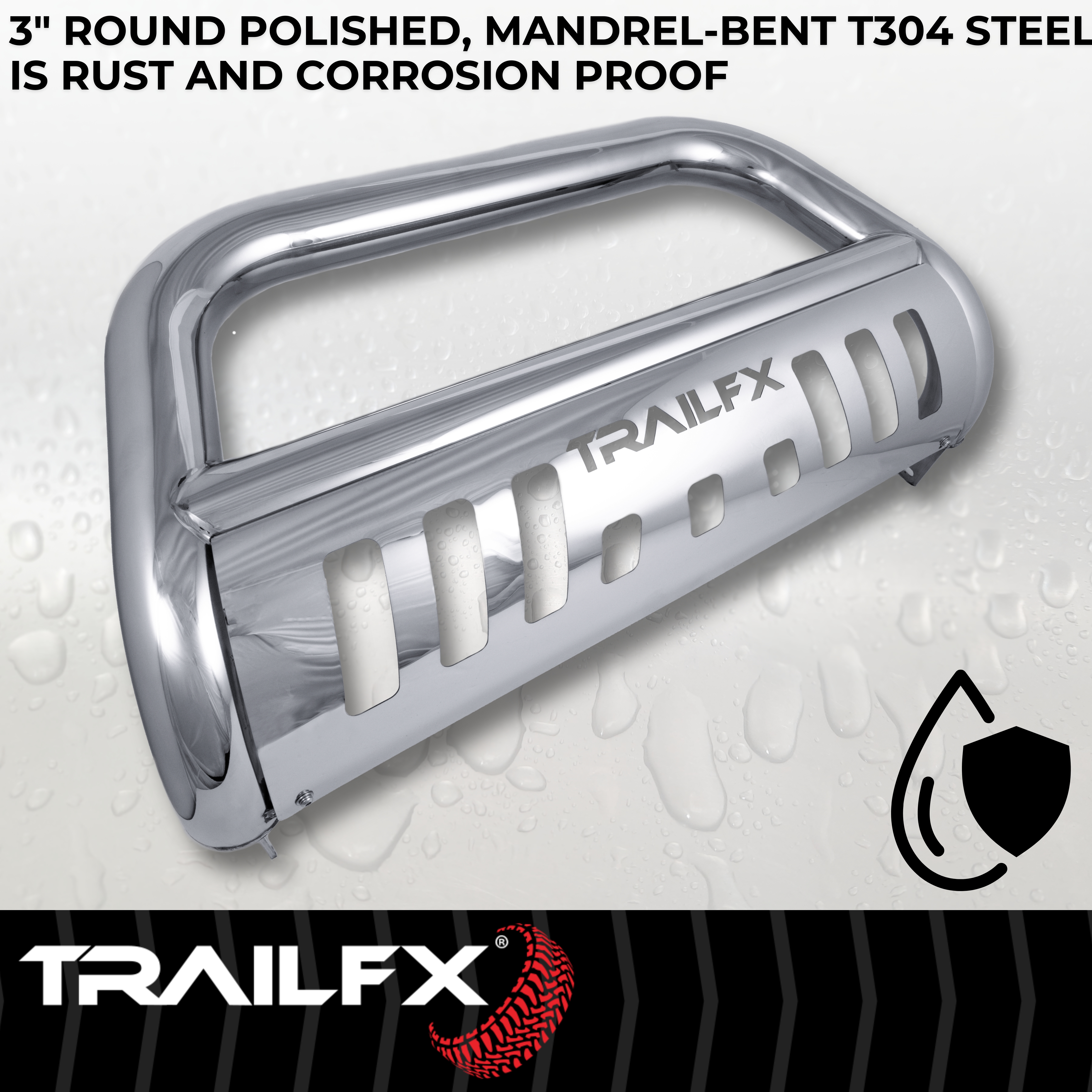 TrailFX B0028S Pol Stainless Steel 3 In Dia W/Skid Plate - Image 2