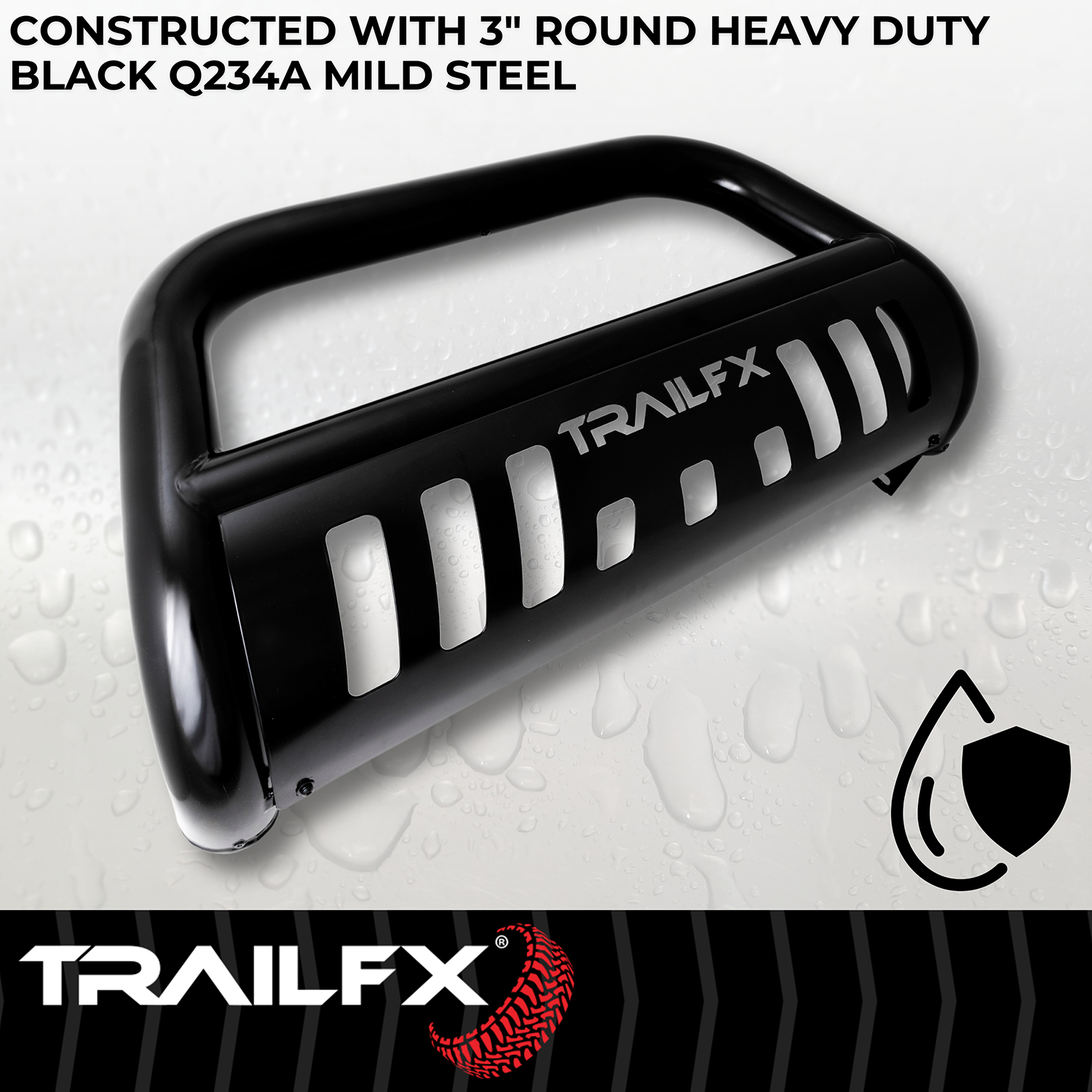 TrailFX B0030B Pwdr Ctd Black Steel 3 In Dia W/Skid Plate - Image 5