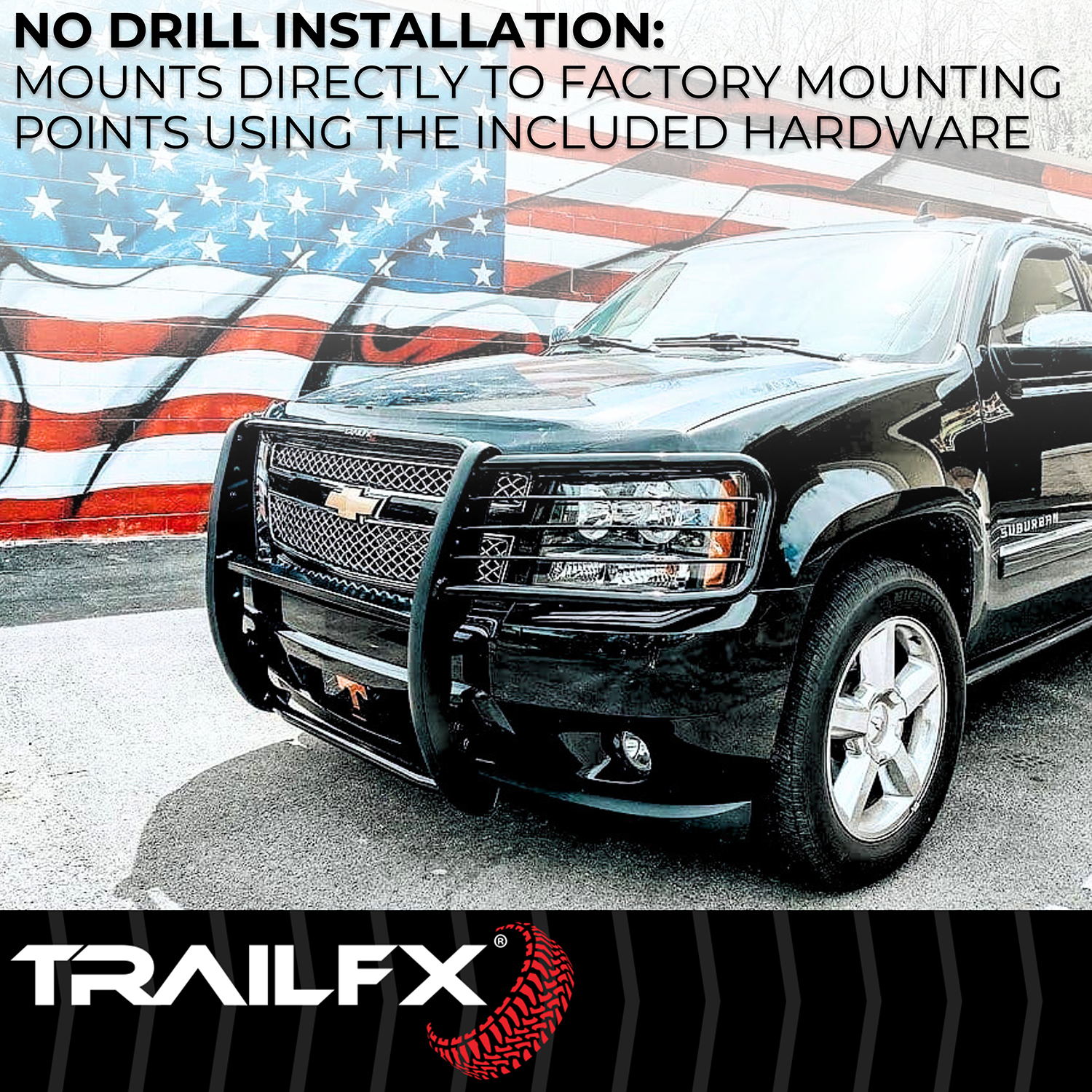 TrailFX E0048T 1-Piece, Black Textured Powder Coated, Steel - Image 2