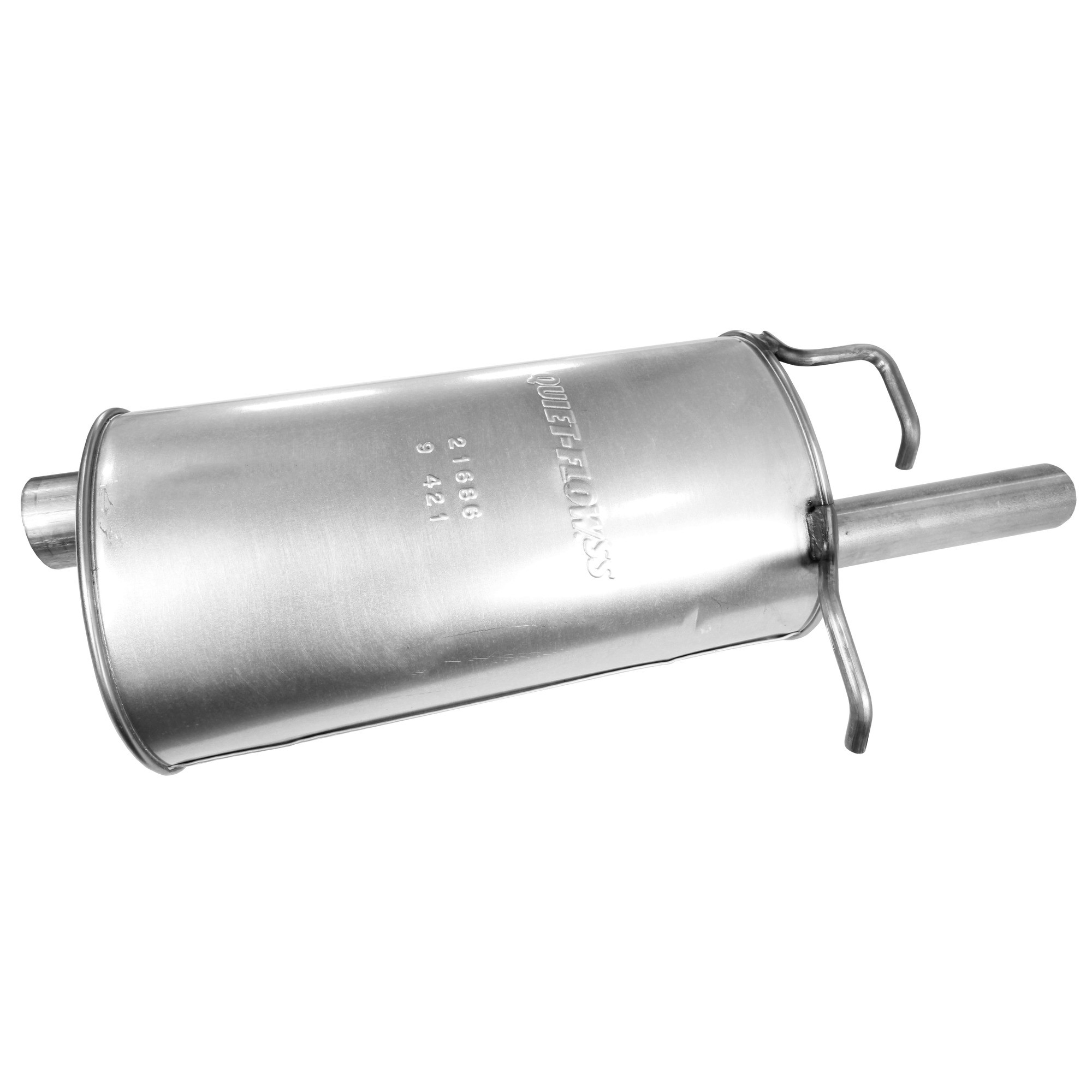 Walker 21686 Quiet-Flow SS Direct Fit Exhaust Muffler 2.25" Inlet (ID) 2" Outlet (OD)
