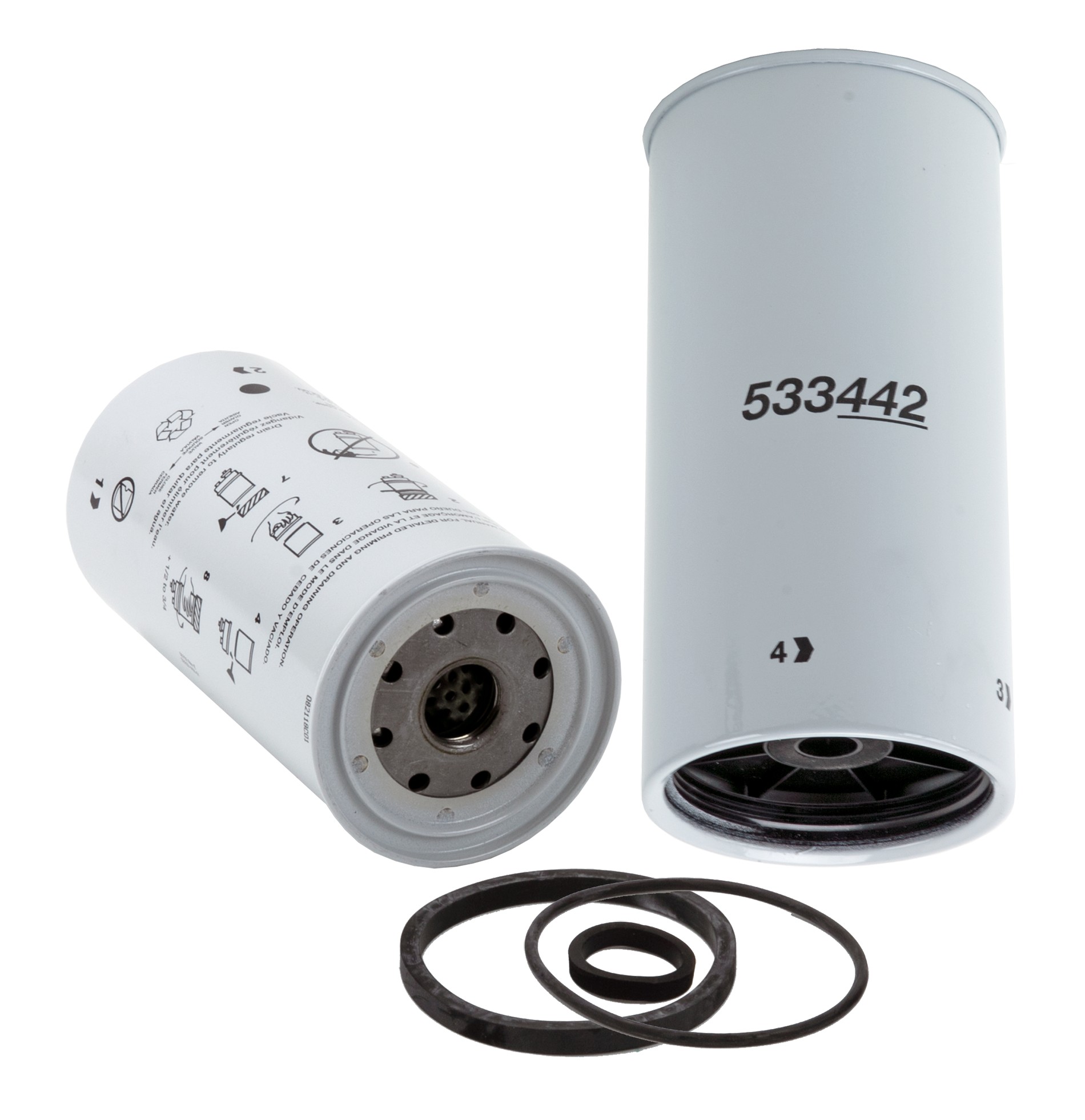 WIX 33442 Spin On Fuel Water Separator w/ Open End Bottom
