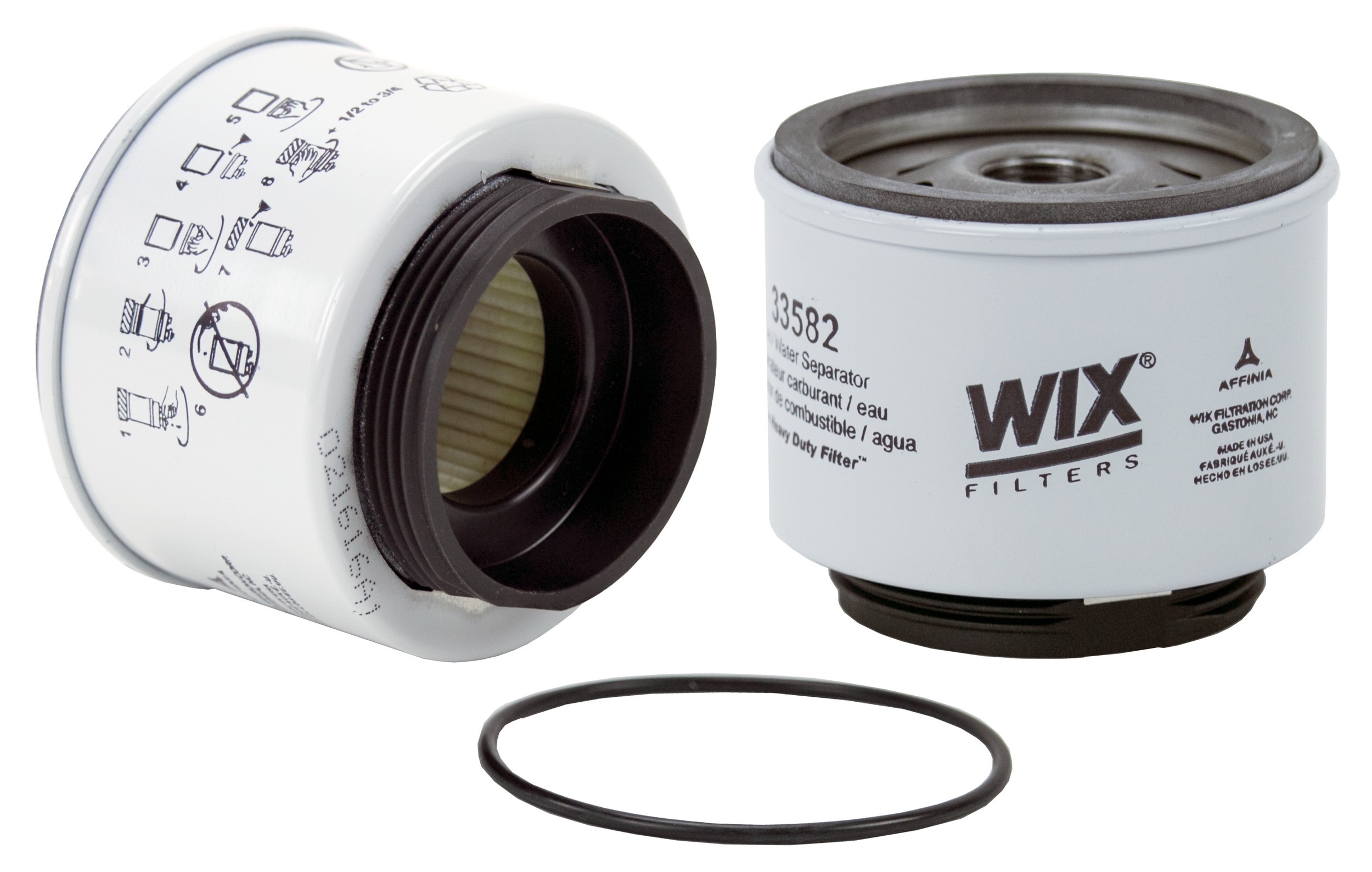 WIX 33582 Spin On Fuel Water Separator w/ Open End Bottom