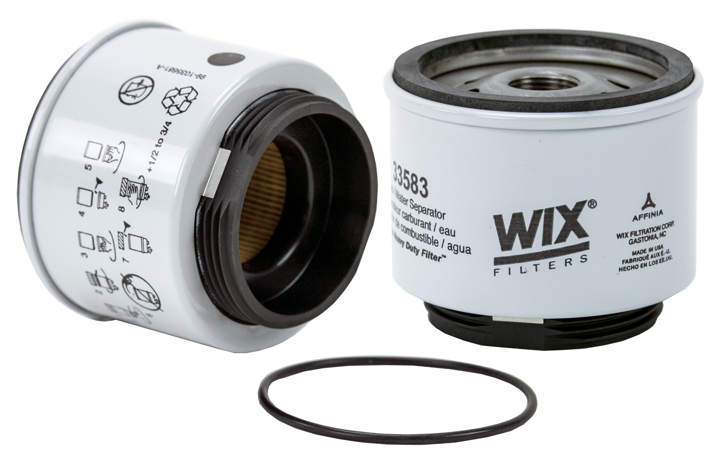 WIX 33583 Spin On Fuel Water Separator w/ Open End Bottom