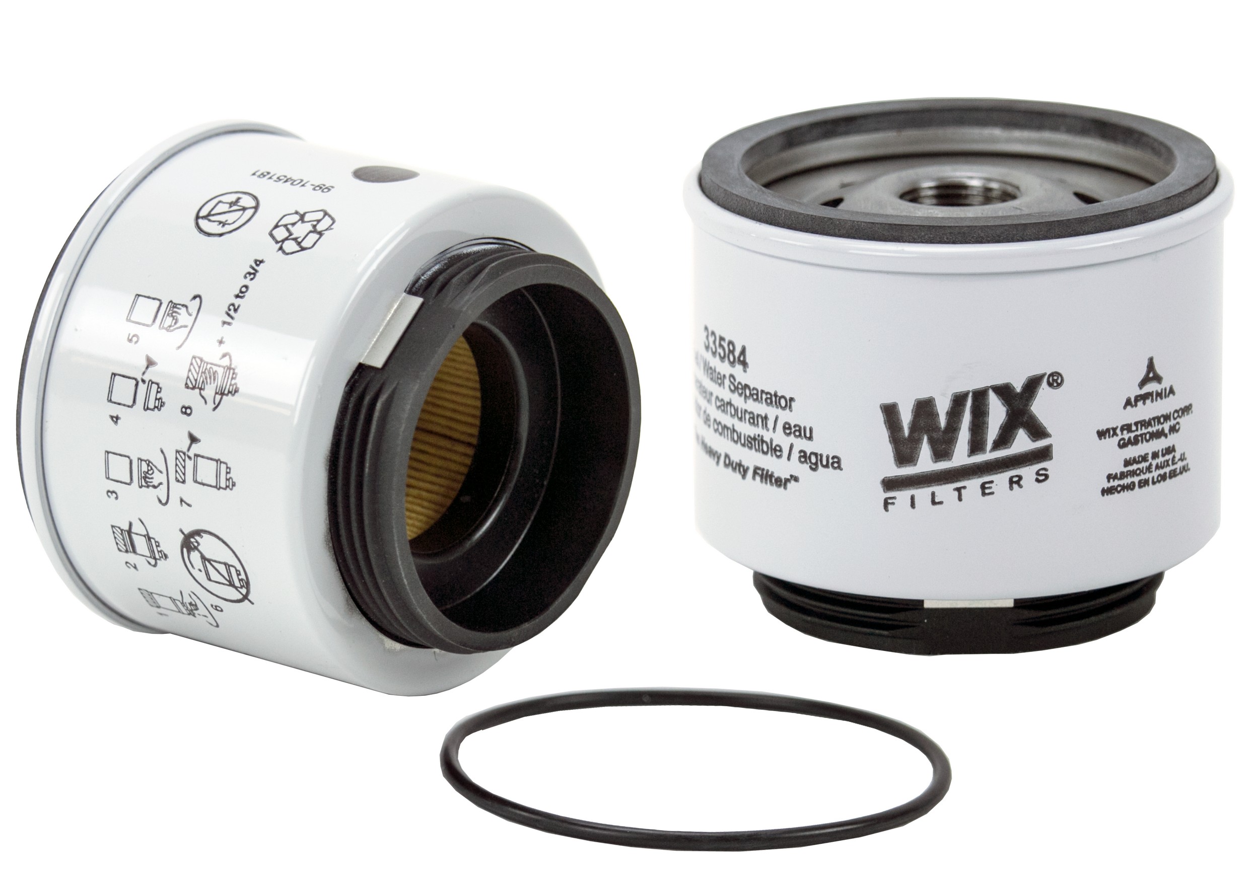 WIX 33584 Spin On Fuel Water Separator w/ Open End Bottom
