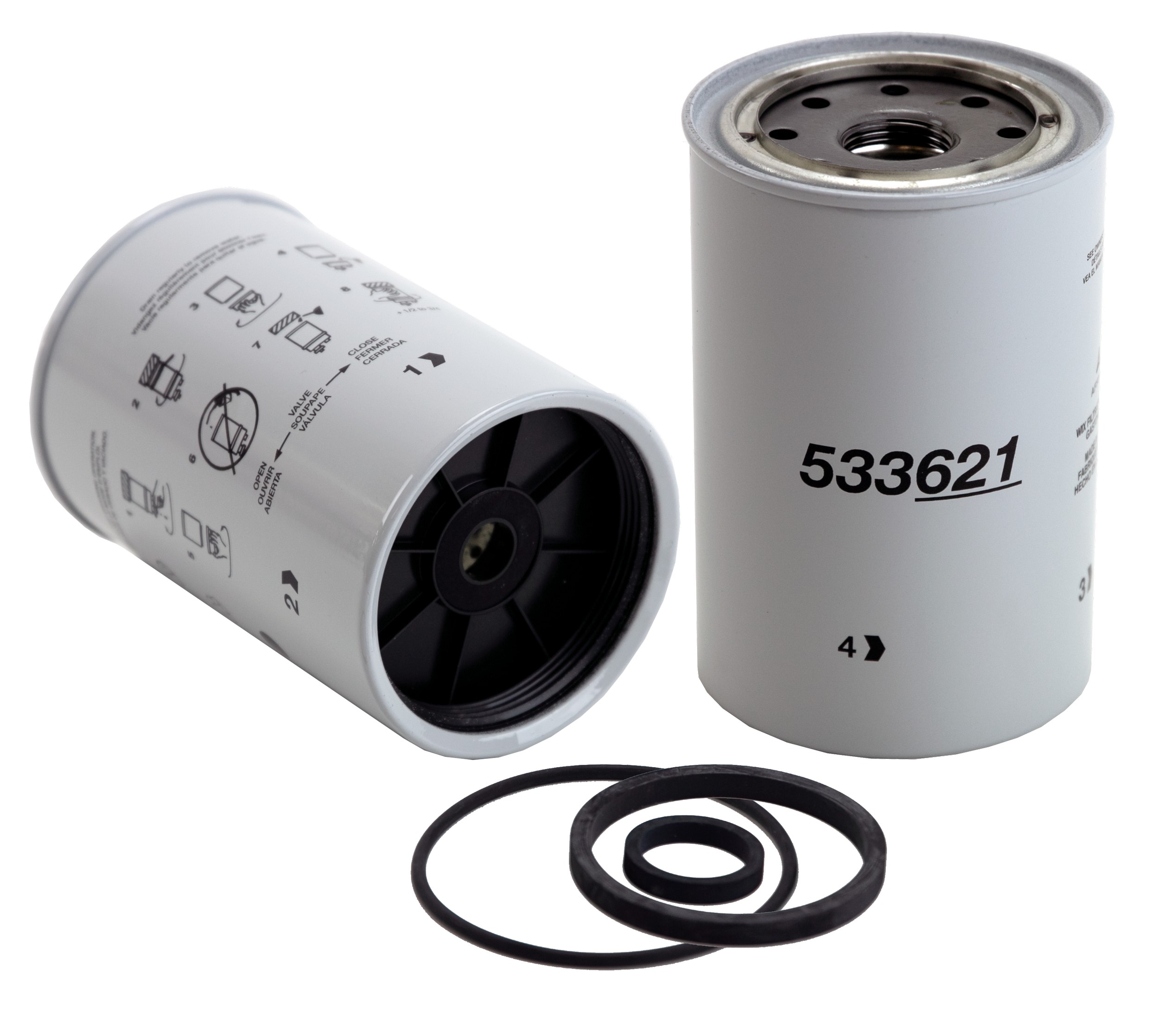WIX 33621 Spin On Fuel Water Separator w/ Open End Bottom