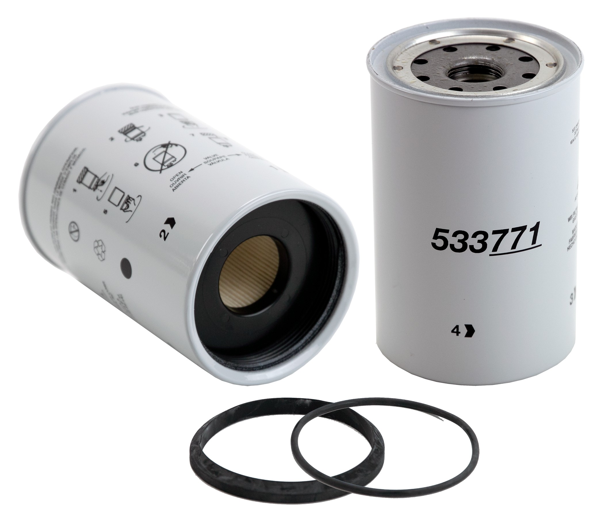 WIX 33771 Spin On Fuel Water Separator w/ Open End Bottom