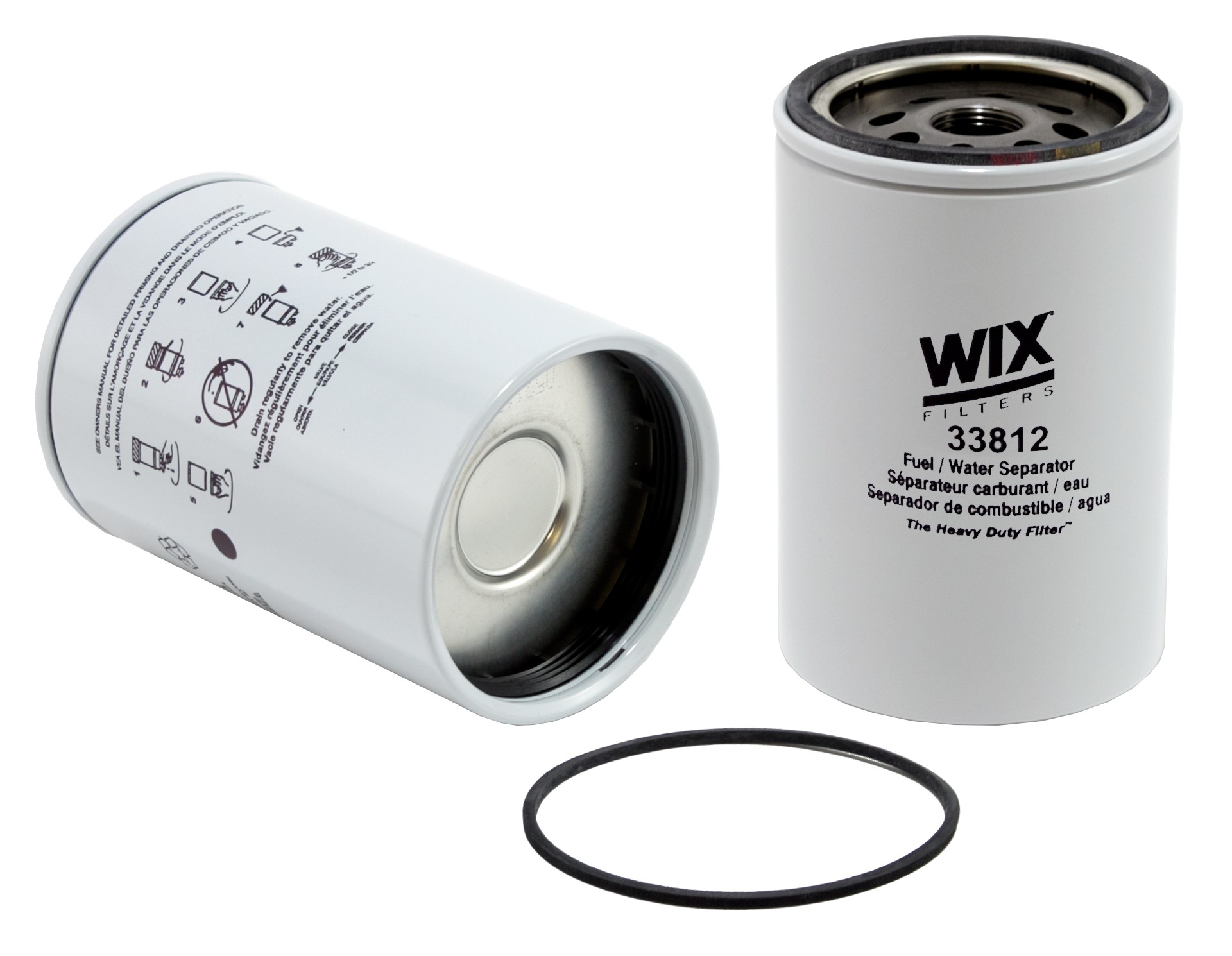 WIX 33812 Spin On Fuel Water Separator w/ Open End Bottom