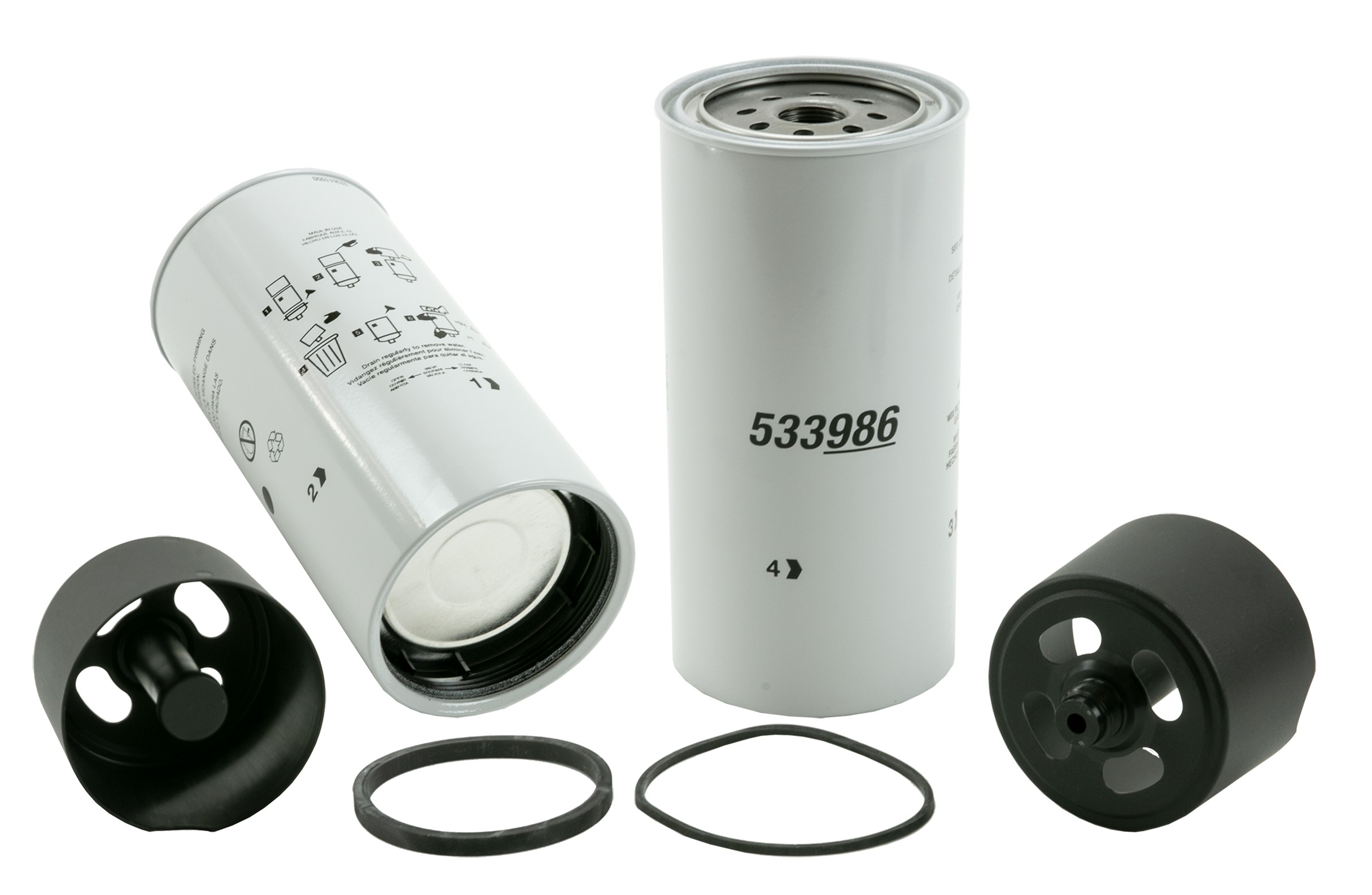 WIX 33986 Spin On Fuel Water Separator w/ Open End Bottom