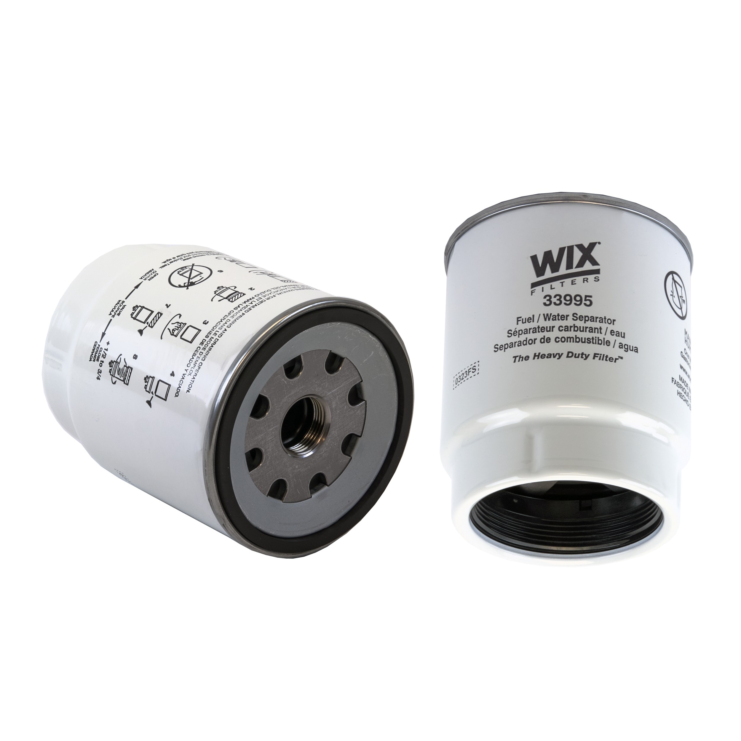 WIX 33995 Spin On Fuel Water Separator w/ Open End Bottom